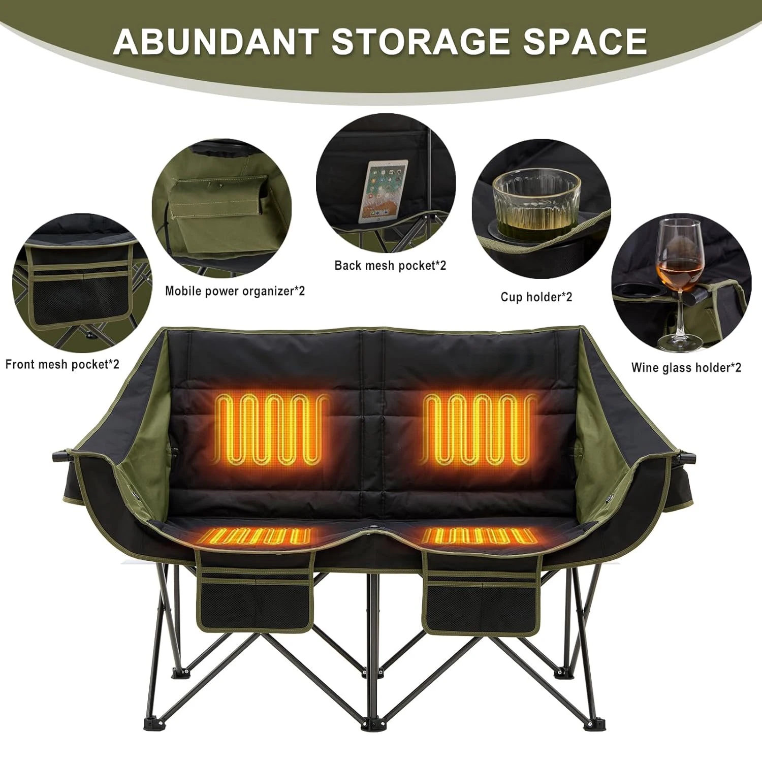 Outdoor Furniture Factory - Custom Factory Portable Couple Heated Double