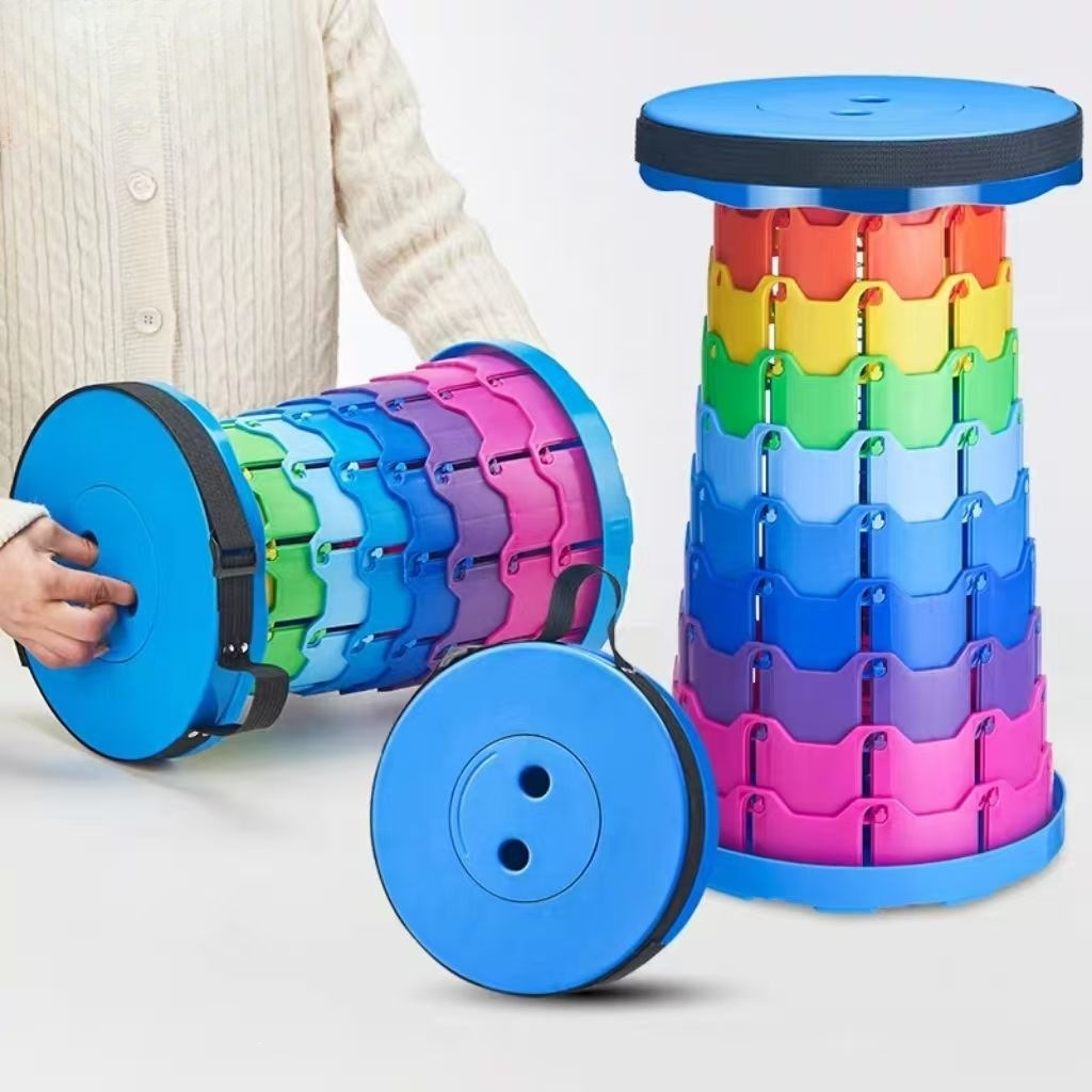 Outdoor Furniture Sale - Rainbow Telescopic Camping Stool Portable Thickened