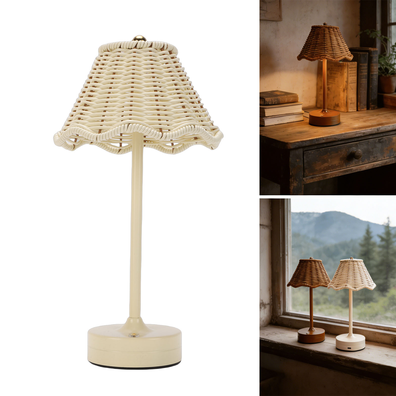Outdoor Furniture Sale - LED Vintage Rattan Table Lamp 3