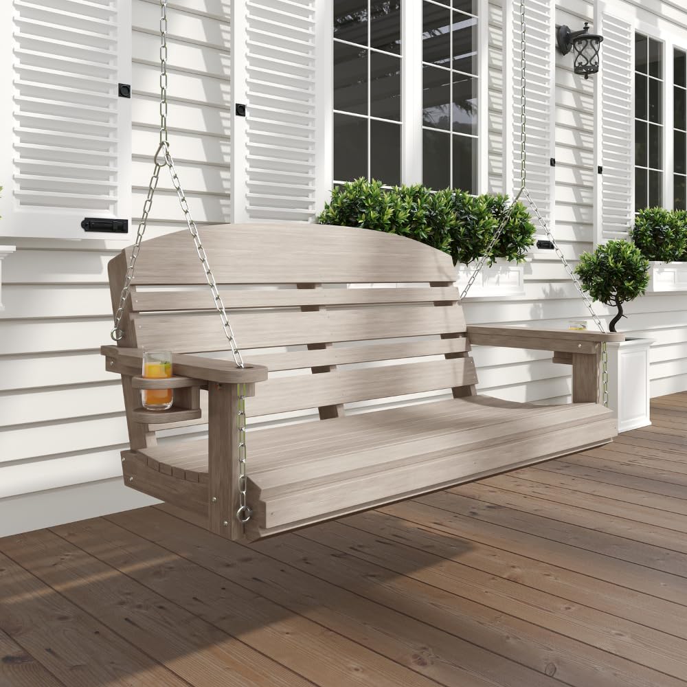 Outdoor Furniture Recycled Plastic - Recycled Plastic Porch Swing Weatherwood Finish