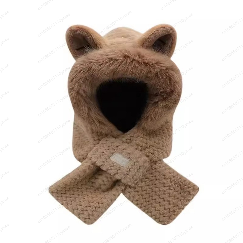Outdoor Furniture One Piece - Thickened One-Piece Fox Ear Scarf Hat