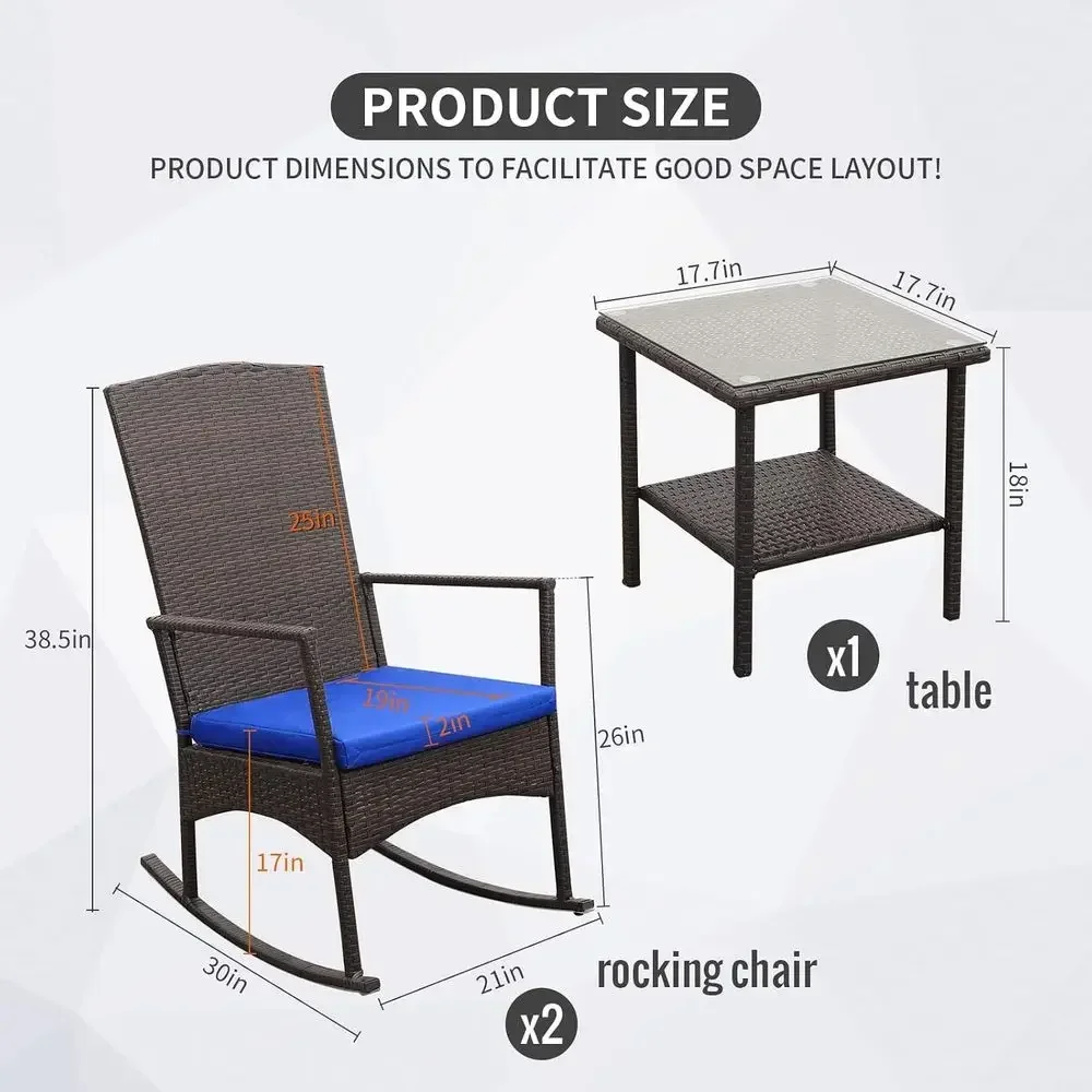 Outdoor PE Wicker Rocking Chai - Bistro Table Set recension och pris