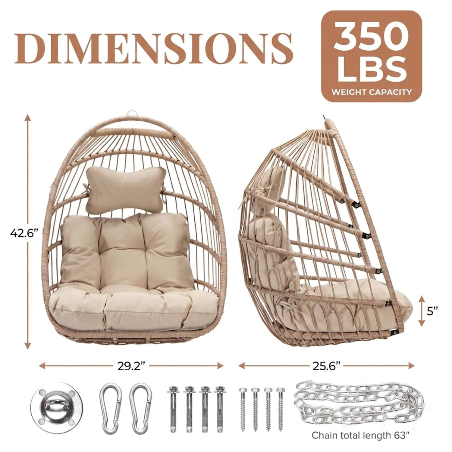 Outdoor Hanging Egg Chair With - Outdoor Furniture Without Cushions recension och pris