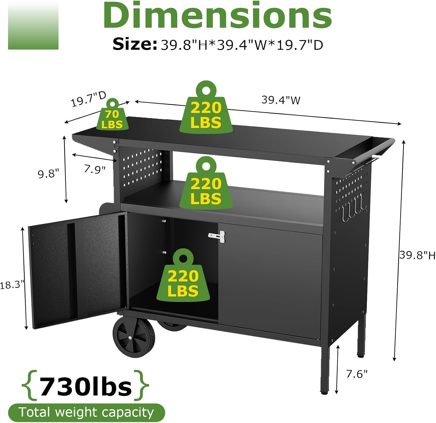 Outdoor Grill Cart Table With  - Outdoor Furniture Table recension och pris