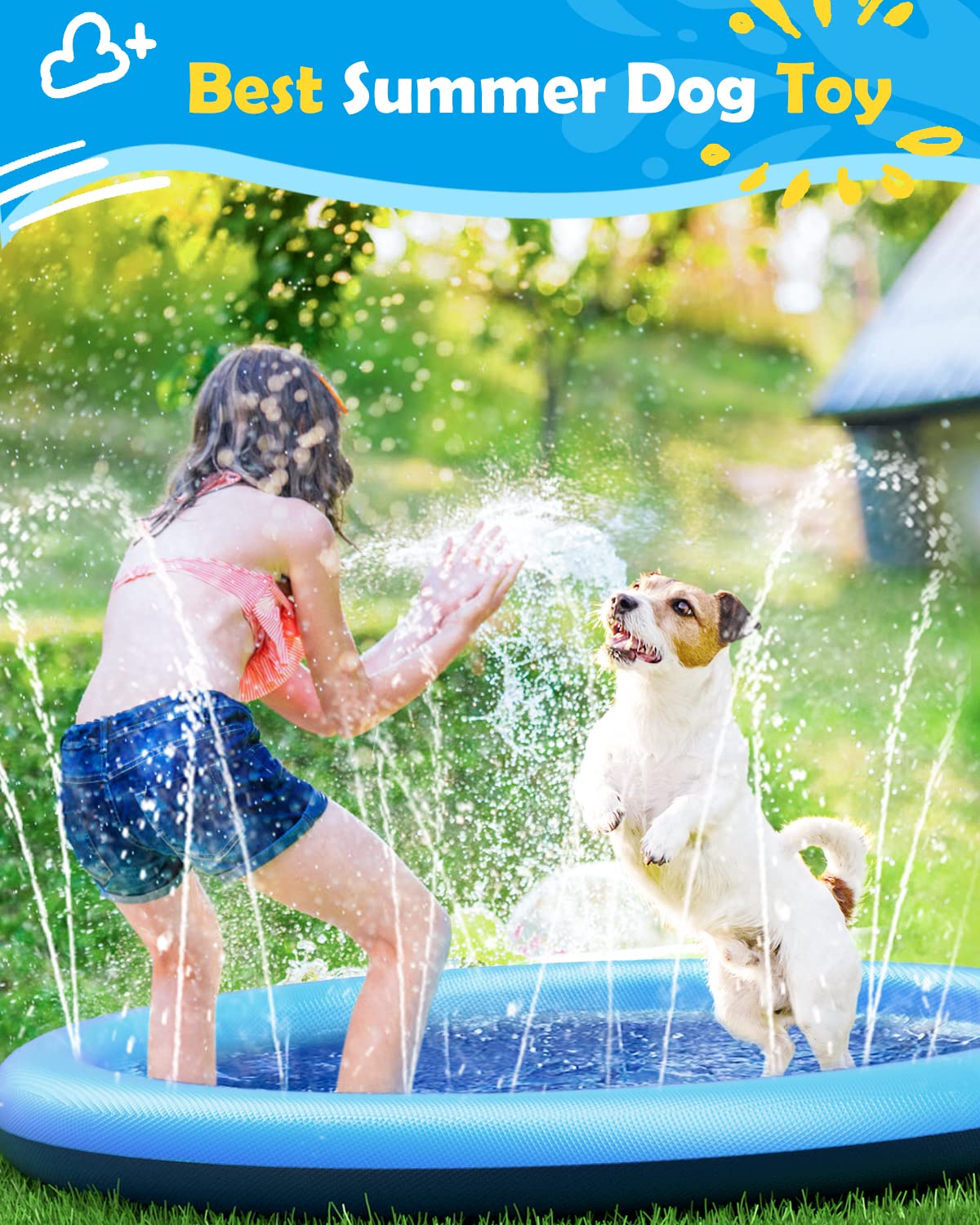 Dog Splash Pad Thick Sprinkler - Outdoor Rug Waterproof recension och pris