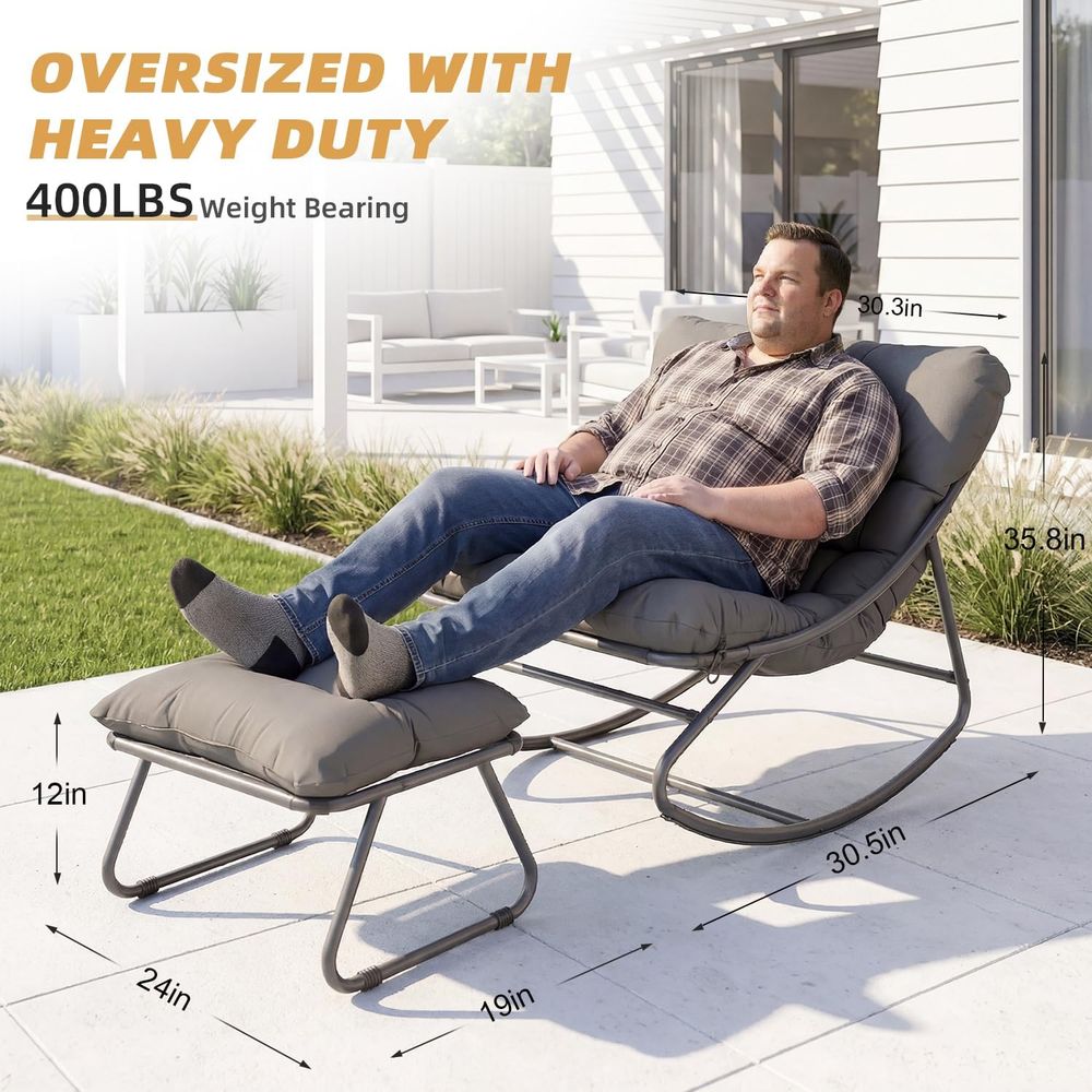 Oversized Papasan Rocking Chai - Outdoor Furniture Without Cushions recension och pris