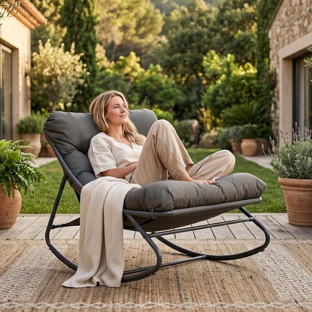 Oversized Papasan Rocking Chai - Outdoor Furniture Without Cushions recension och pris