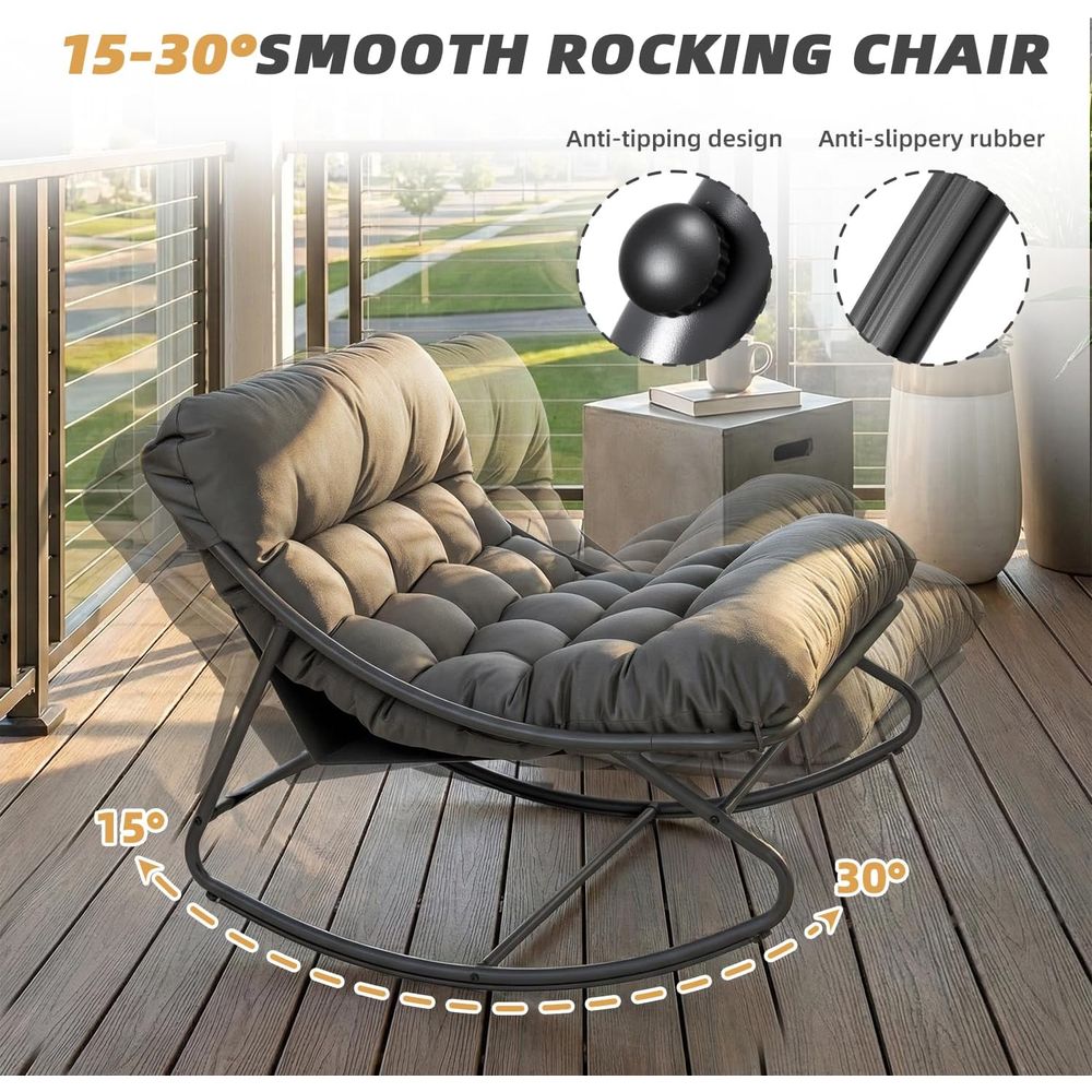 Oversized Papasan Rocking Chai - Outdoor Furniture Without Cushions recension och pris