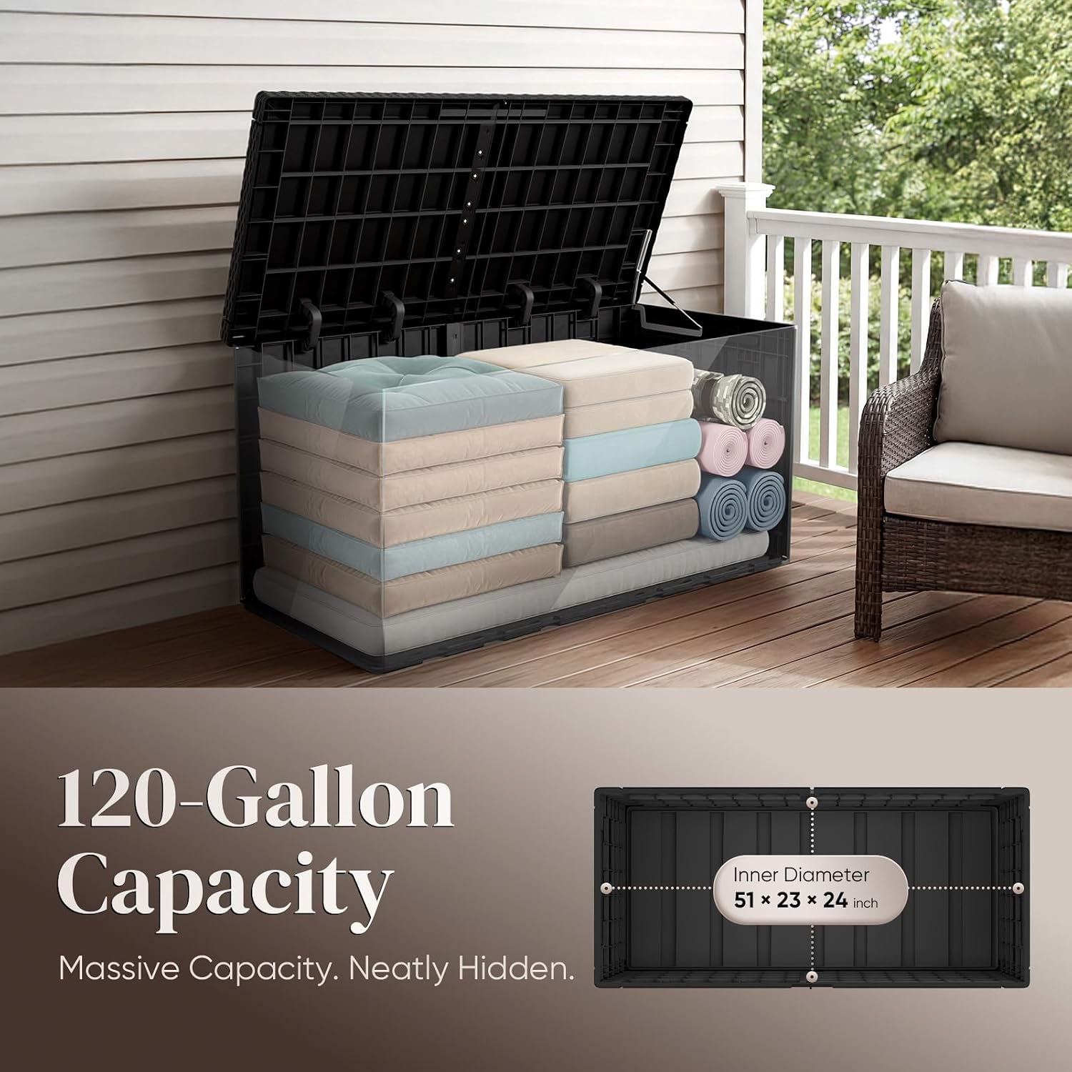 120 Gallon Large Outdoor Stora - Outdoor Furniture Cushion recension och pris