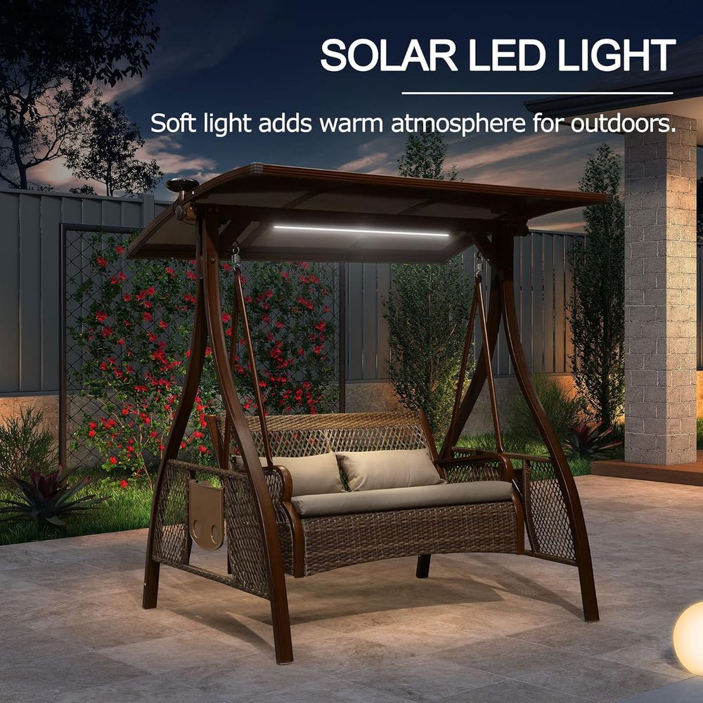 Patio Porch Swing Chair with 2 - Outdoor Furniture Without Cushions recension och pris