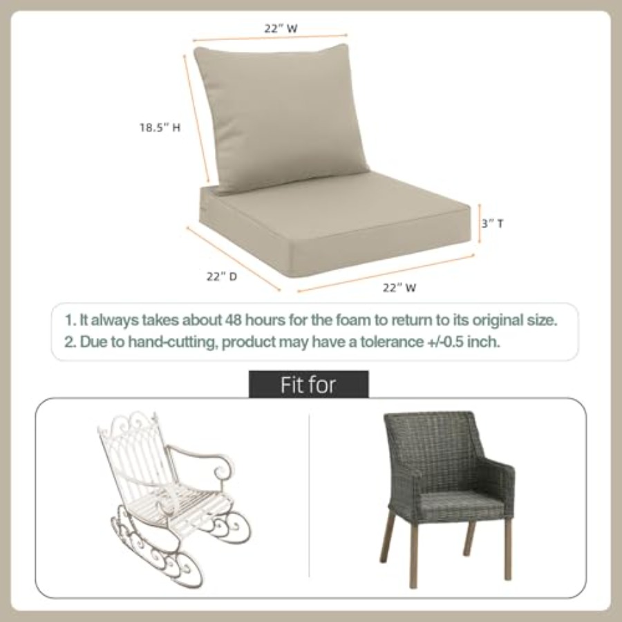 Outdoor Seat Cushion Set 22 x  - Outdoor Furniture Cushions 22 X 22 recension och pris