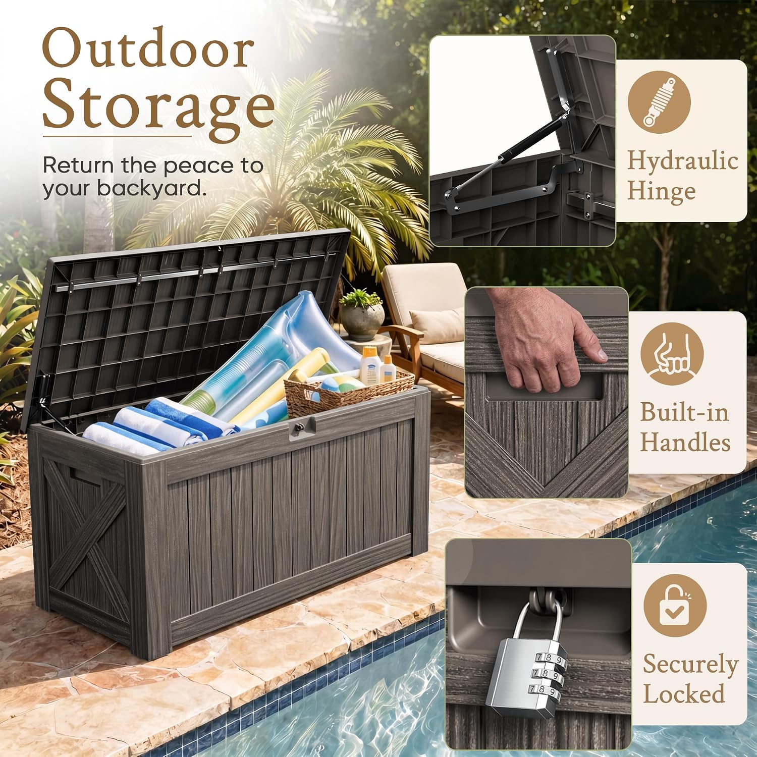 120 Gallon Large Deck Box Outd - Outdoor Furniture Cushion recension och pris