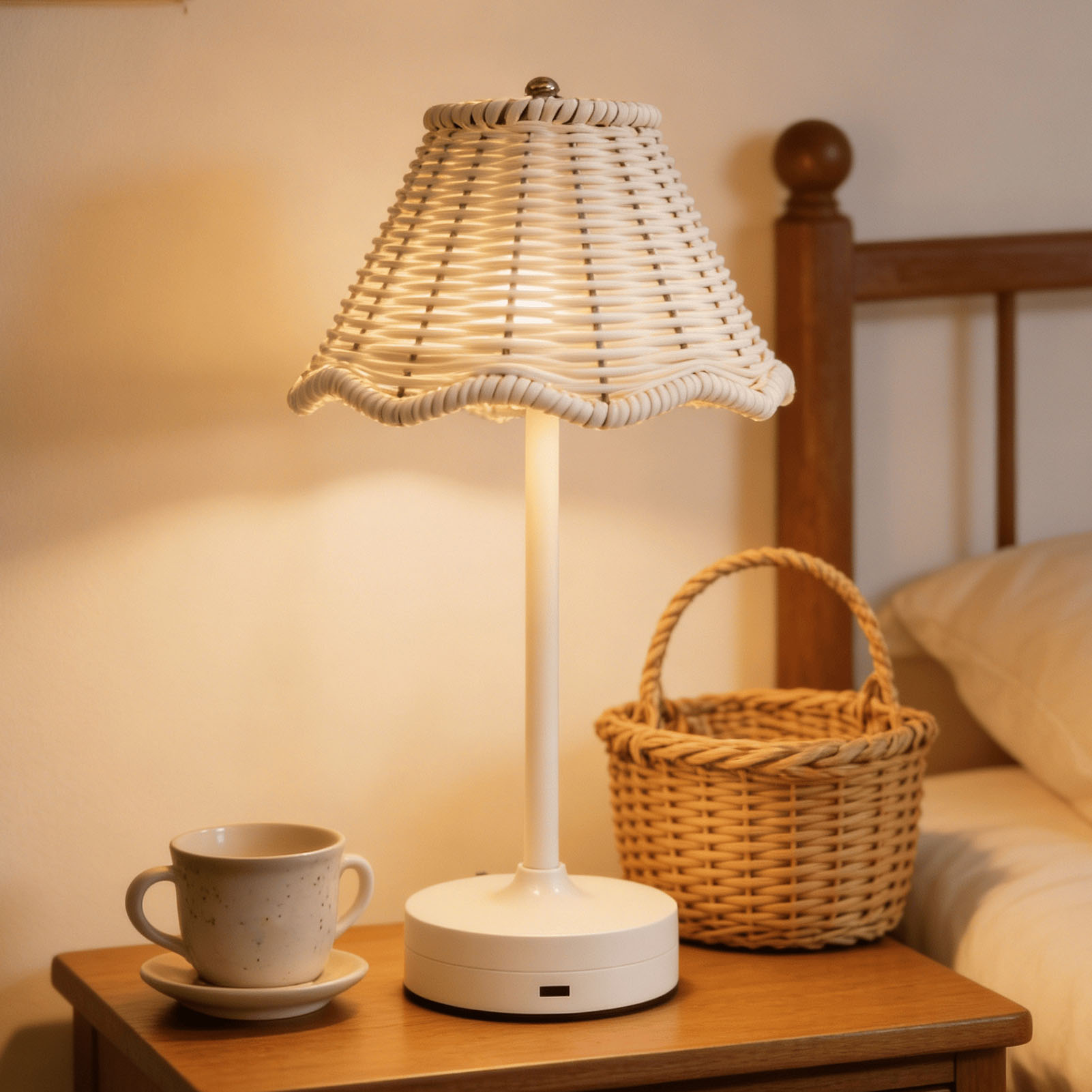 LED Vintage Rattan Table Lamp  - Outdoor Furniture Sale recension och pris