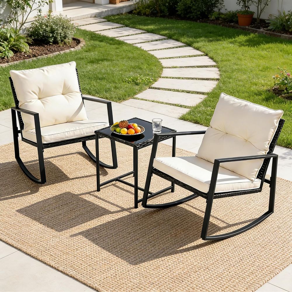 3 Piece Outdoor Rocking Bistro - Bistro Table Set recension och pris