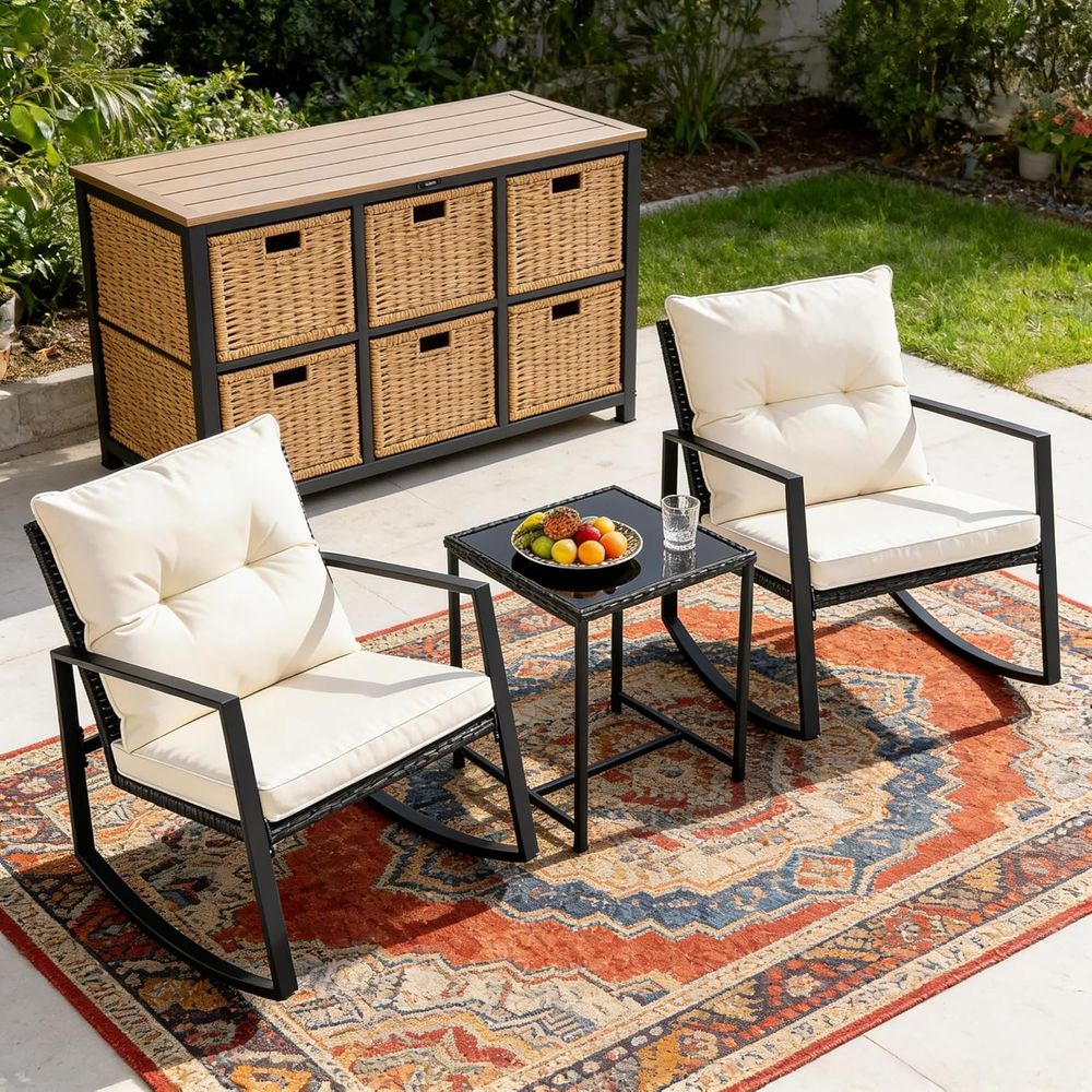 3 Piece Outdoor Rocking Bistro - Bistro Table Set recension och pris