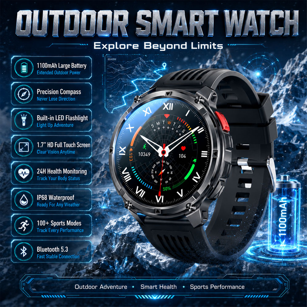 2026 New YAOCX AMOLED Smartwat - Outdoor Rug Waterproof recension och pris