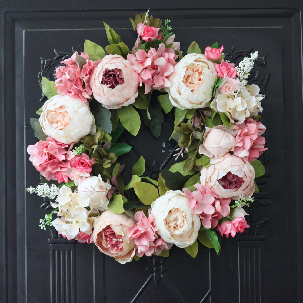 Artificial Peony Wreath Garlan - Outdoor Furniture Sale recension och pris