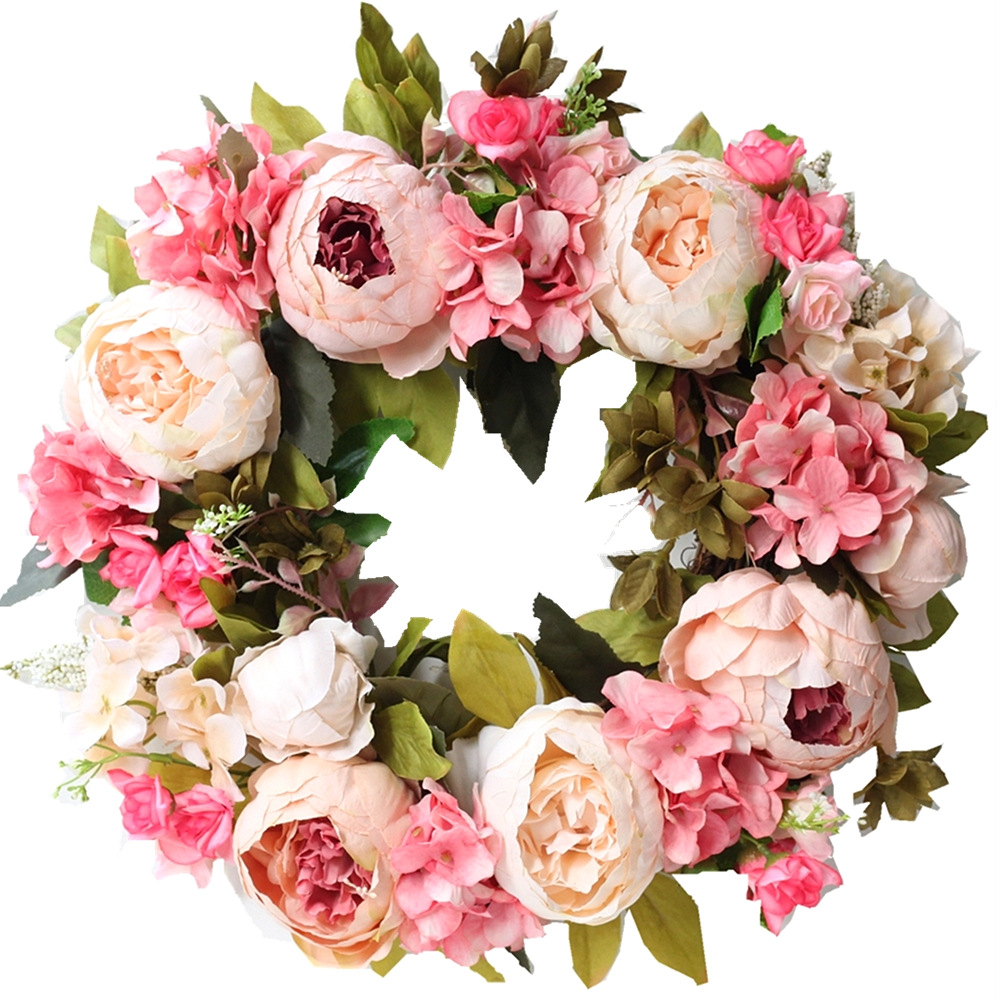 Artificial Peony Wreath Garlan - Outdoor Furniture Sale recension och pris
