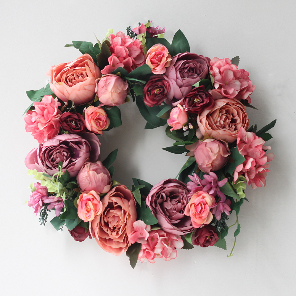 Artificial Peony Wreath Garlan - Outdoor Furniture Sale recension och pris