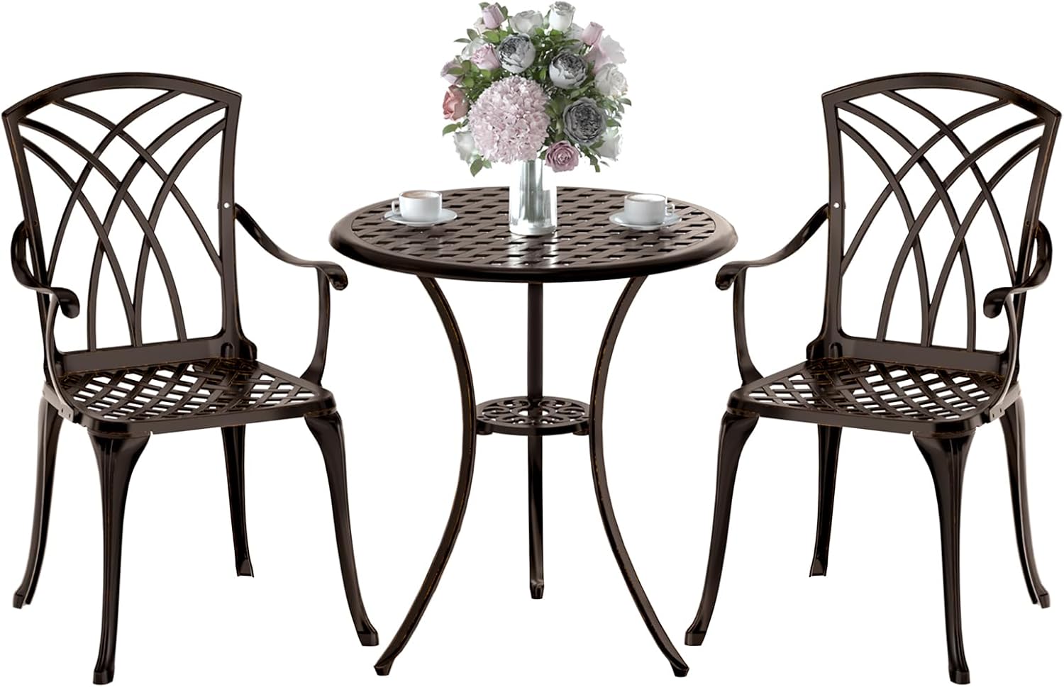 Bronze cast aluminum 3-piece r - Bistro Table Set recension och pris