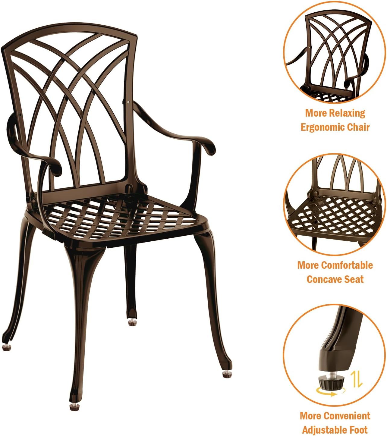 Bronze cast aluminum 3-piece r - Bistro Table Set recension och pris