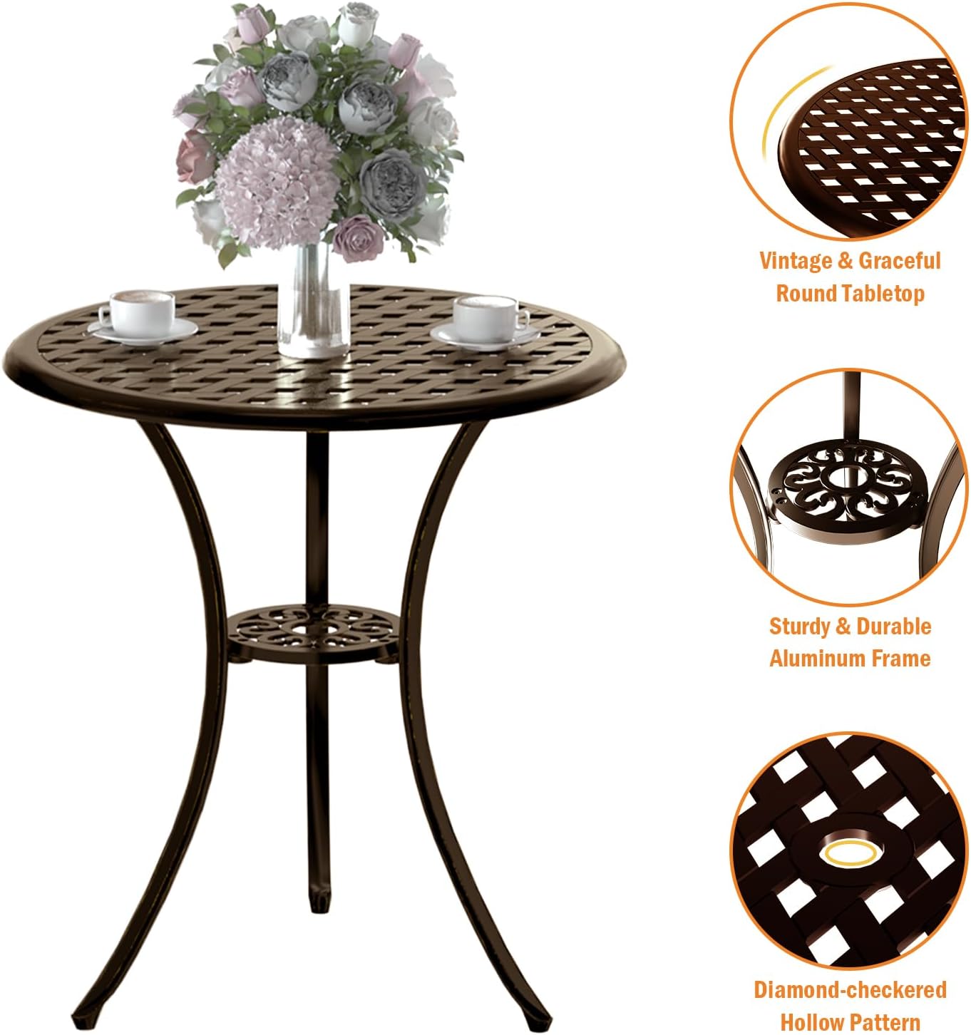 Bronze cast aluminum 3-piece r - Bistro Table Set recension och pris