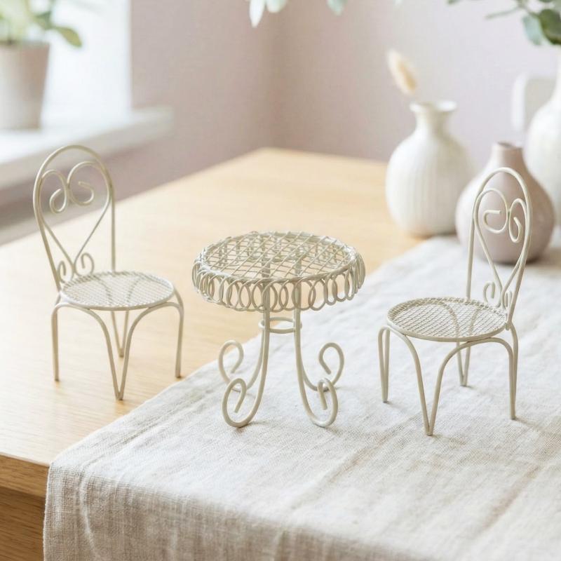 1/3Pcs Dollhouse Garden Displa - Bistro Table Set recension och pris