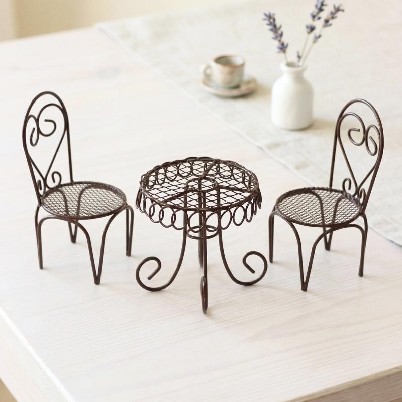 1/3Pcs Dollhouse Garden Displa - Bistro Table Set recension och pris