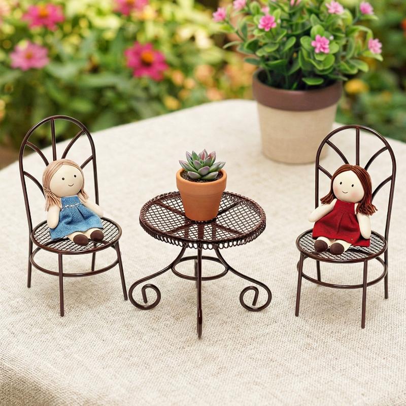 1/3Pcs Dollhouse Garden Displa - Bistro Table Set recension och pris