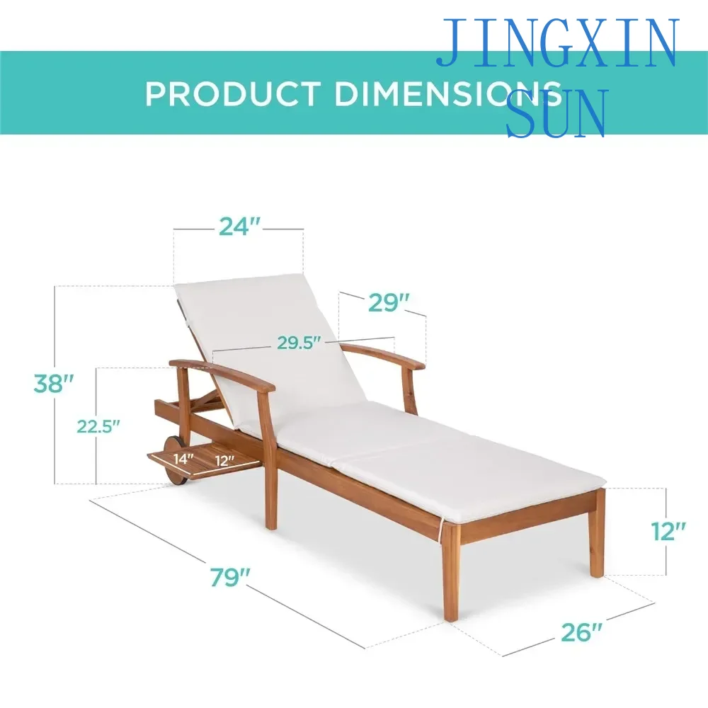 79x26in Acacia Wood Chaise Lou - Outdoor Furniture Without Cushions recension och pris