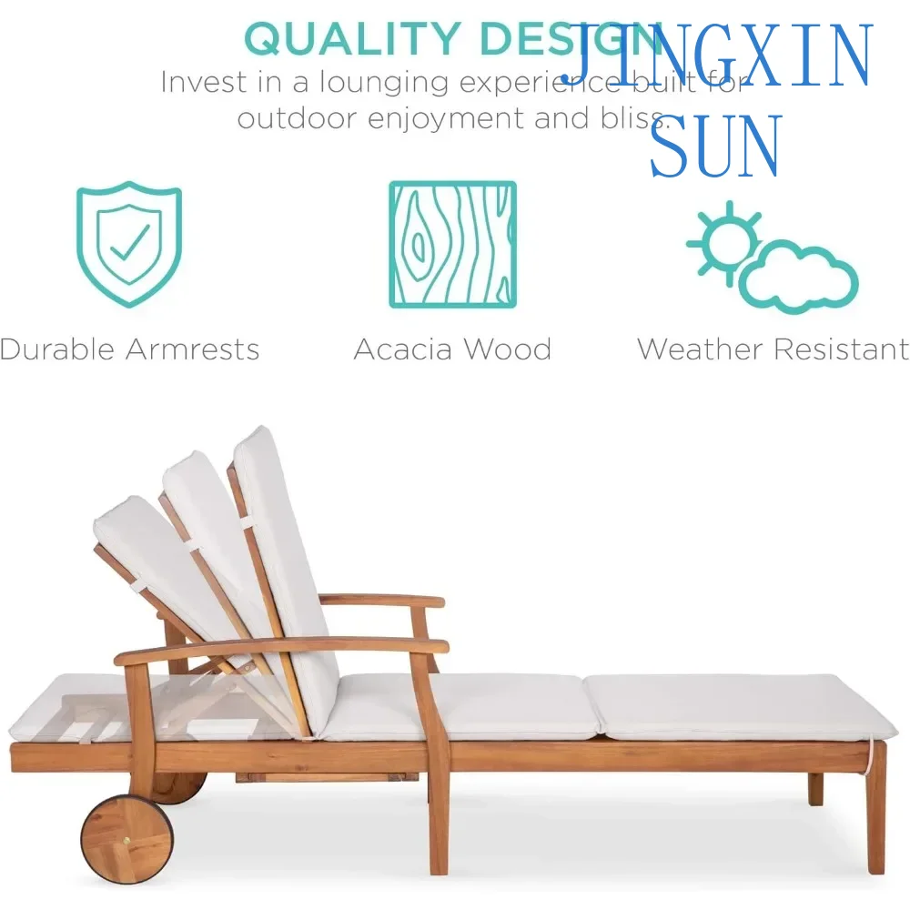 79x26in Acacia Wood Chaise Lou - Outdoor Furniture Without Cushions recension och pris